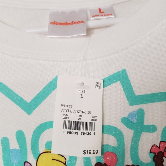 Nickelodeon Rugrats Graphic Holiday Nickelodeon Women's White Sweatshirt Size L - Picture 3 of 4